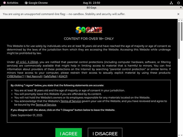 80 Gays Membership Account