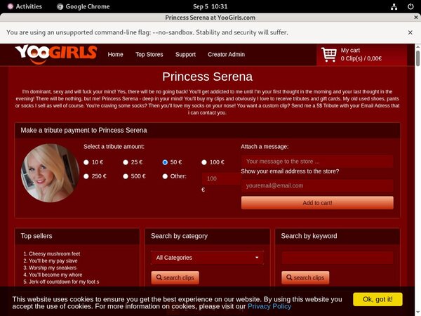 Free Princess Serena Login Accounts