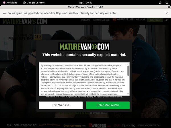 Mature Van Signup